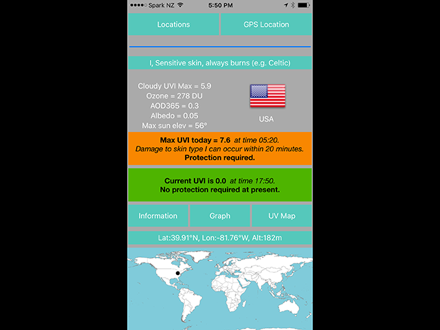 Global UVI smartphone app
