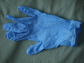 Blue nitrile glove