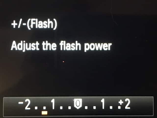 Flash compensation settings